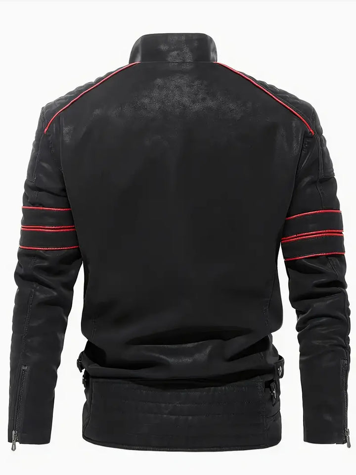 CHEXPEL MEN'S PU LEATHER JACKET WITH ZIPPER POCKETS 2999