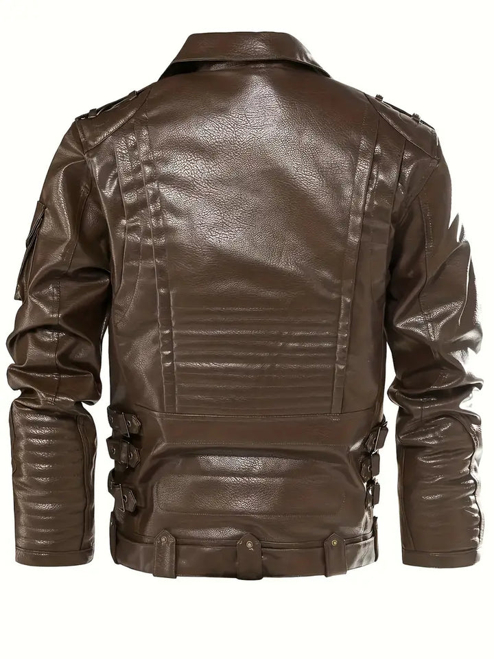 CHEXPEL MEN'S ZIPPER BIKER LEATHER JACKET 2001